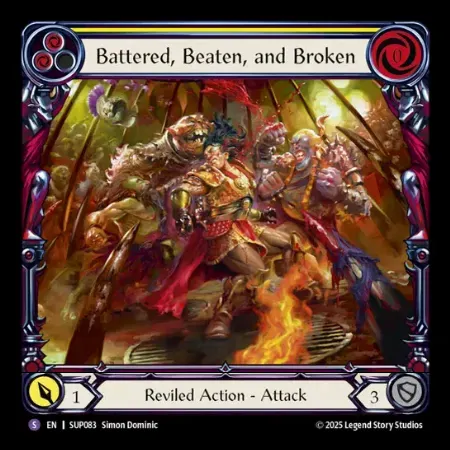 打たれ、打ち負け、打ち壊れ