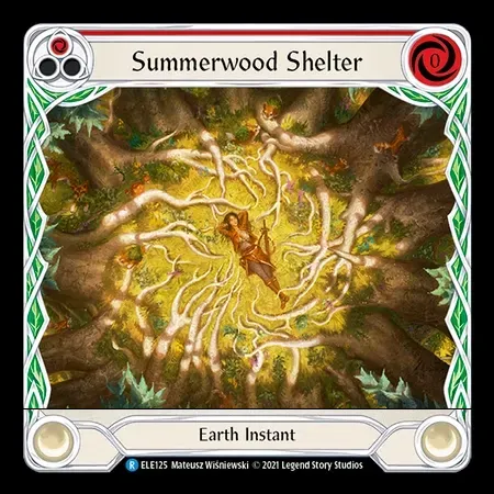 夏木立の避難所